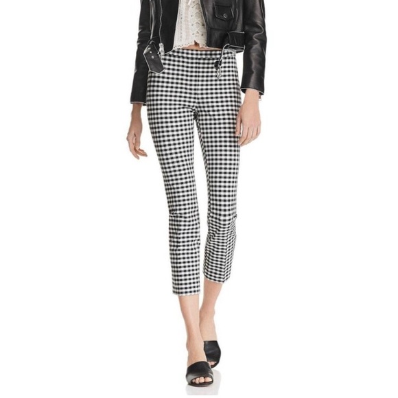 Theory Pants - THEORY Pants Gingham Plaid Ankle Crop Skinny Stretch High Waist Work Size 12